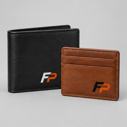 FyrePress logo concept on wallet & cardholder engravings