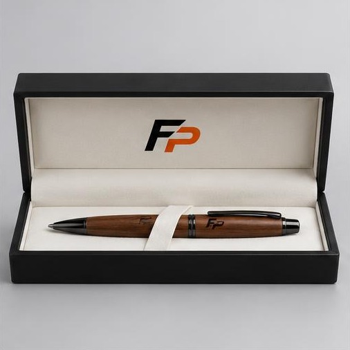 FyrePress logo concept on custom executive pen sets
