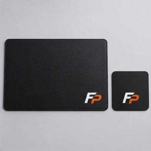 FyrePress logo concept on mouse pads & desk mats