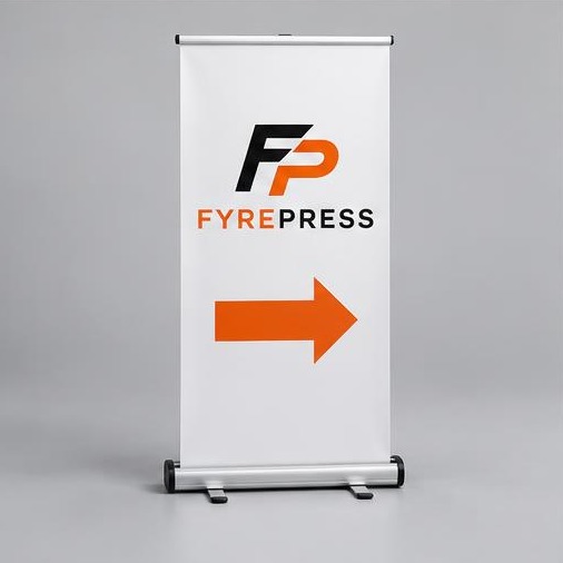 FyrePress logo concept on event banners & directional signs
